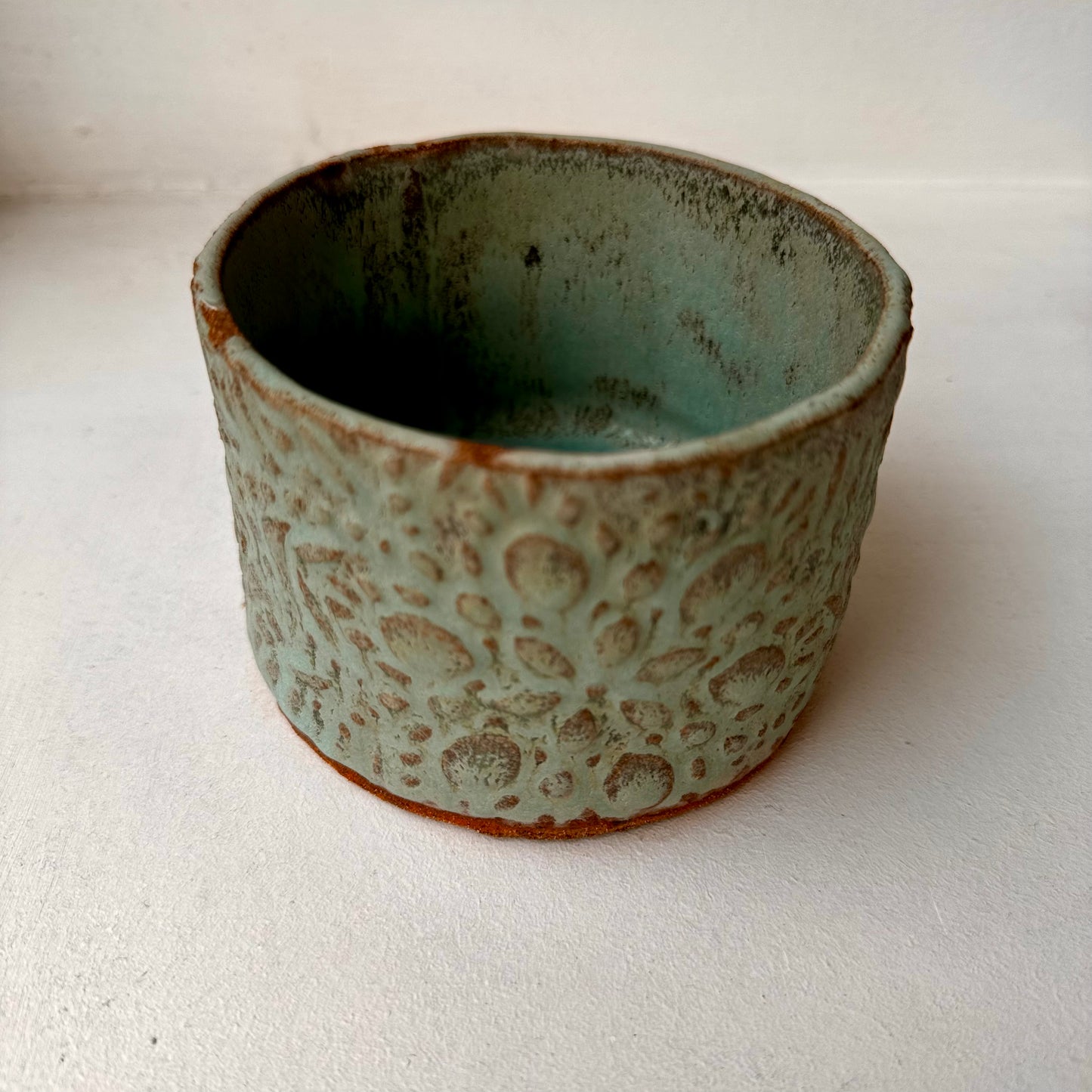 Pocillo turquesa cerámica gres